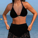 Amanda | Elegante bikini in pizzo tinta unita — 8