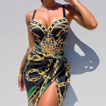 Anja | Costume intero con effetto push up e gonna da mare abbinata — 1