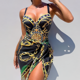 Anja | Costume intero con effetto push up e gonna da mare abbinata — 1