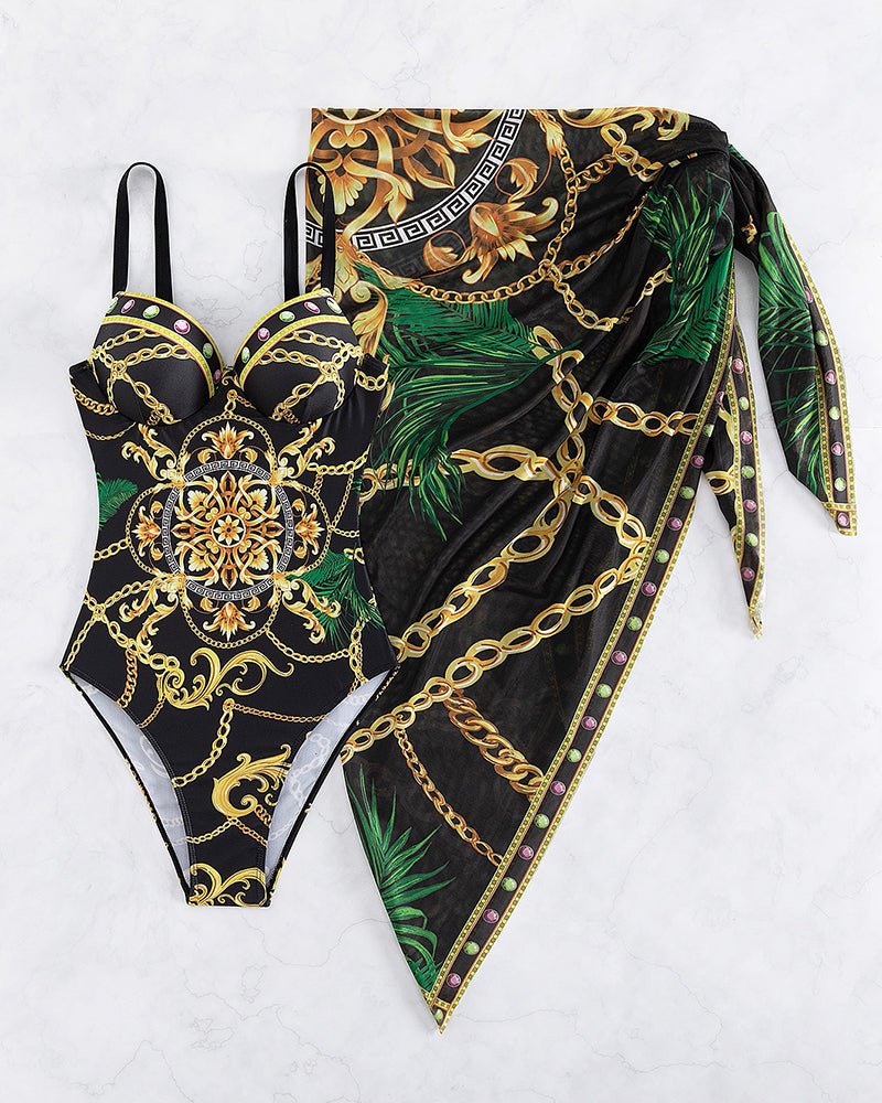 Anja | Costume intero con effetto push up e gonna da mare abbinata — 4