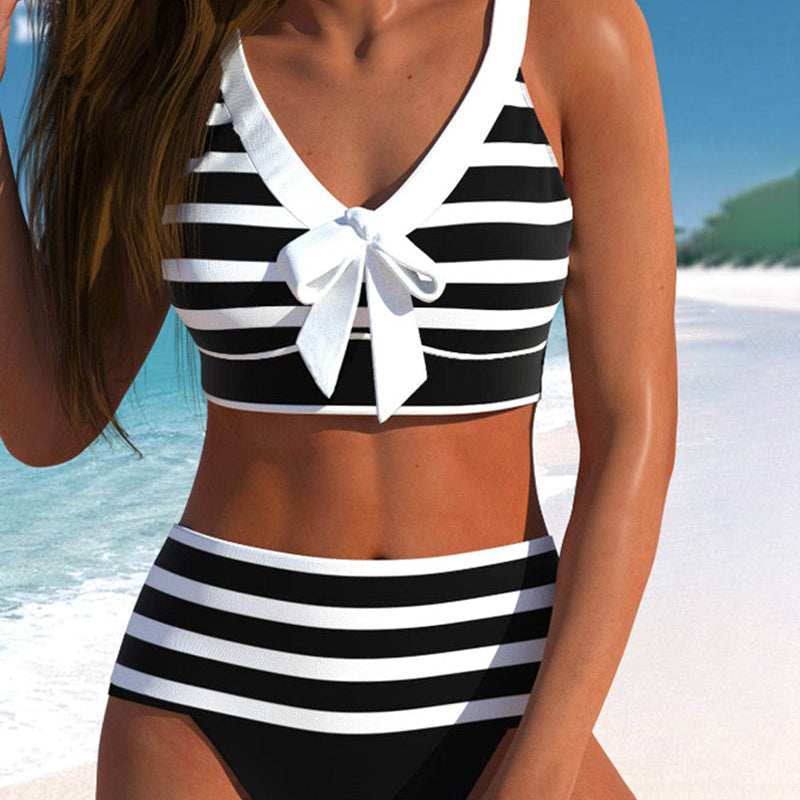 Margaretha | Bikini a righe a vita alta — 1