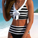Margaretha | Bikini a righe a vita alta — 3