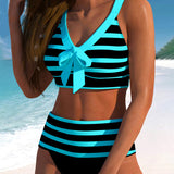 Margaretha | Bikini a righe a vita alta — 7