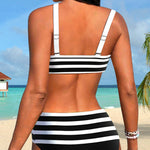 Margaretha | Bikini a righe a vita alta — 13