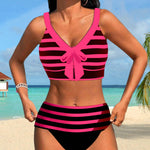 Margaretha | Bikini a righe a vita alta — 14