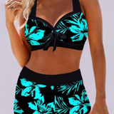 Dagmar | Costume da bagno a vita alta con stampa floreale — 1