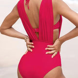 Emilia | costume modellante con profondo scollo a V — 9