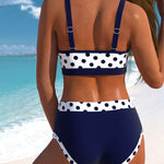 Vera | Bikini a vita alta a pois con design patchwork — 2