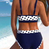Vera | Bikini a vita alta a pois con design patchwork — 2