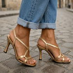 Henriette | Sandali con cinturini incrociati dorati — 3