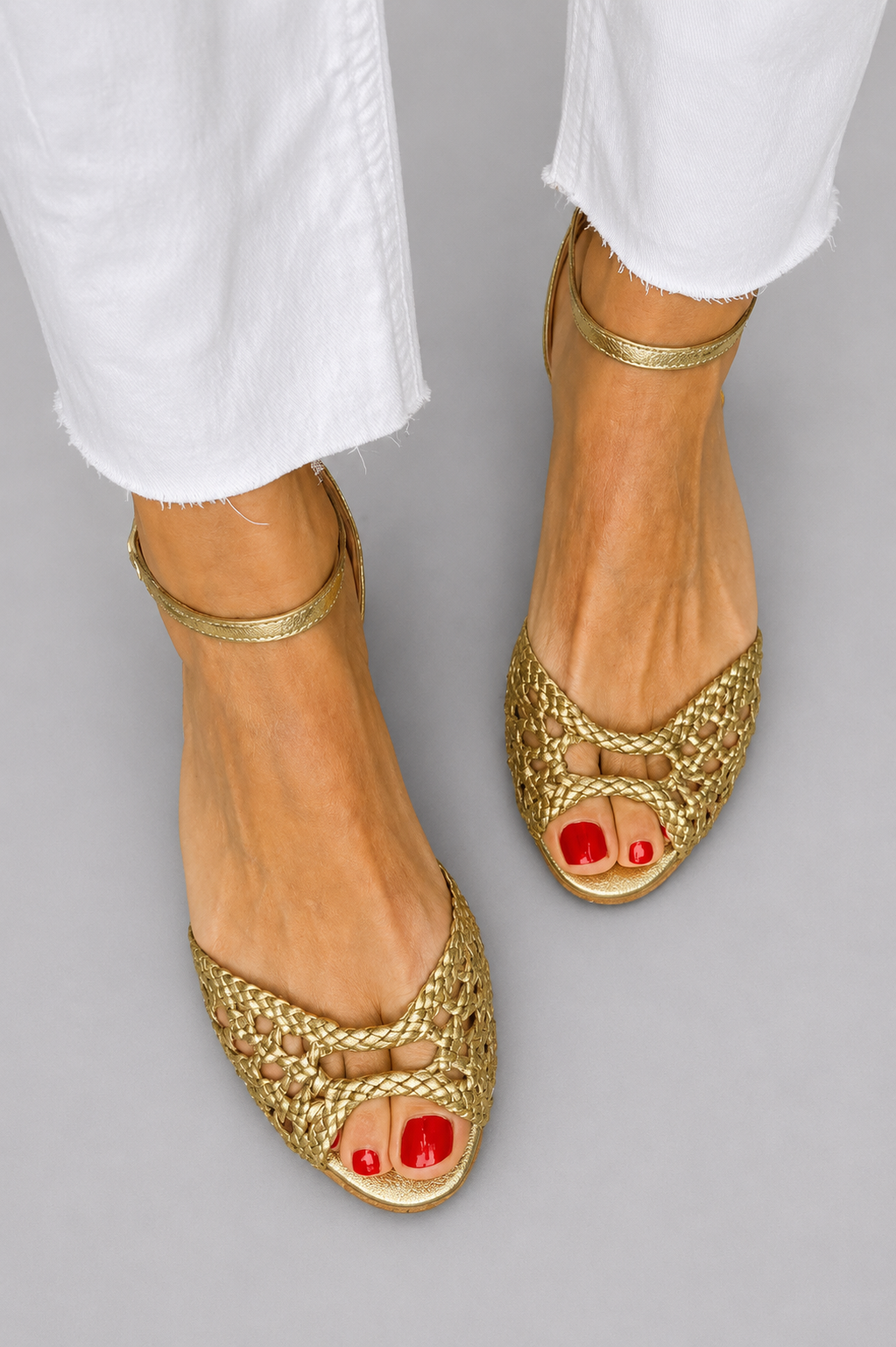 Ottilie | Sandali intrecciati oro — 1
