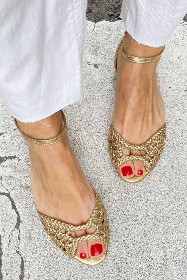 Ottilie | Sandali intrecciati oro — 2