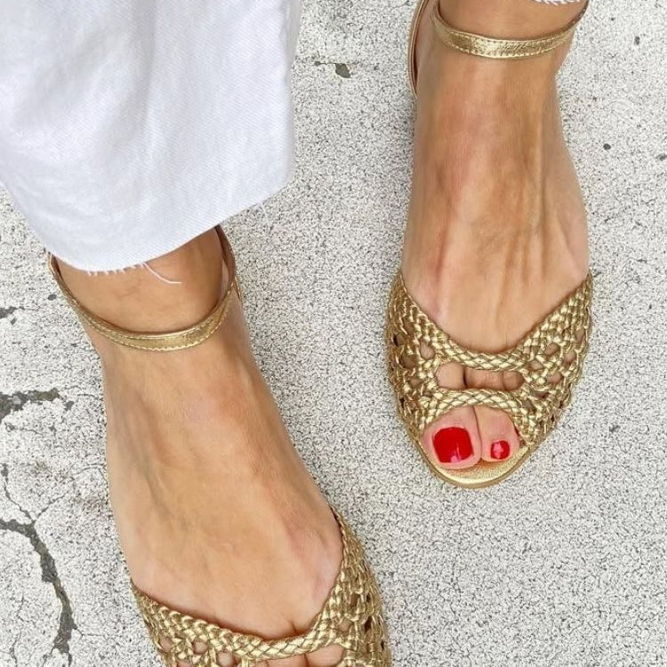 Ottilie | Sandali intrecciati oro — 2