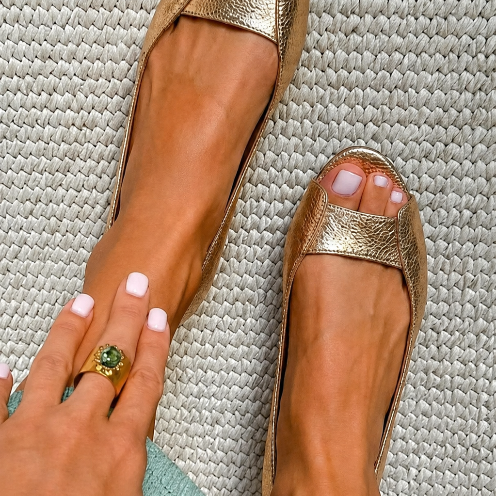 Luisa | Sandali comfort dorati — 2