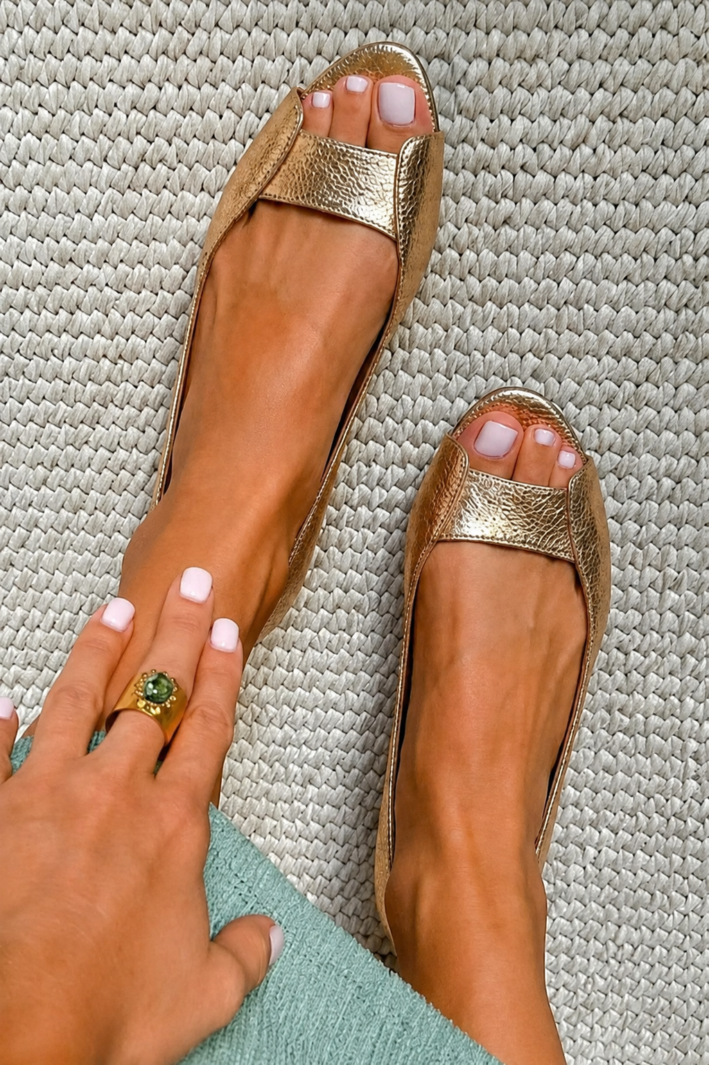 Luisa | Sandali comfort dorati — 2