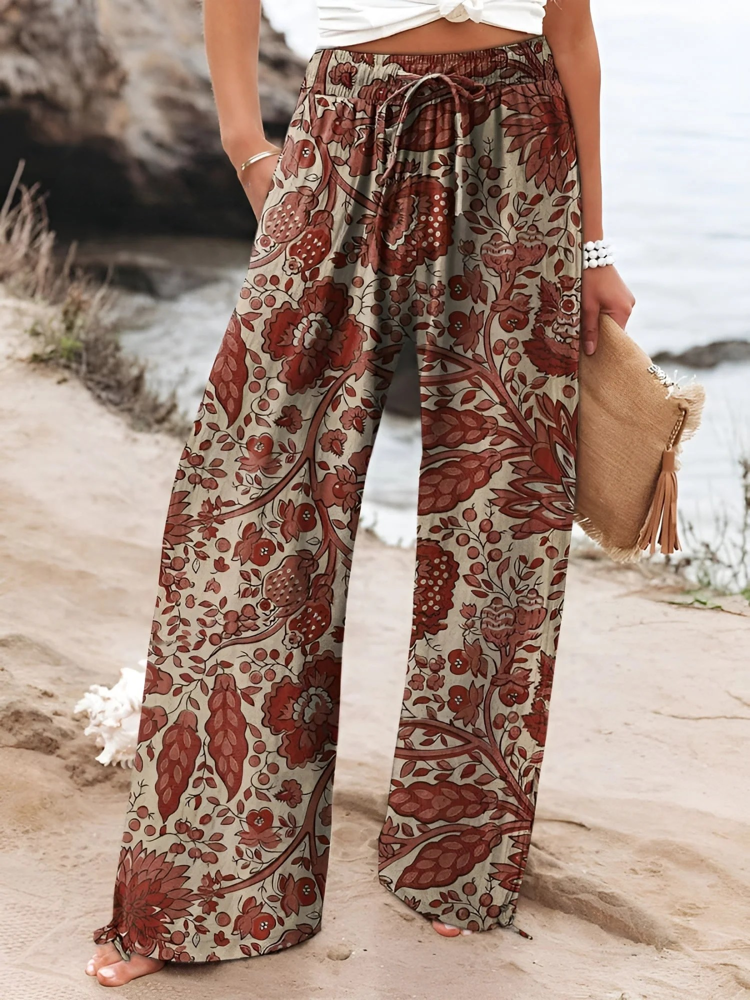 Natalie | Pantaloni in lino dal taglio ampio — 1