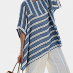 Marlene | Completo in lino a righe bianche e blu — 2
