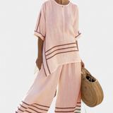 Brigitte | Set minimalista in lino a righe — 6