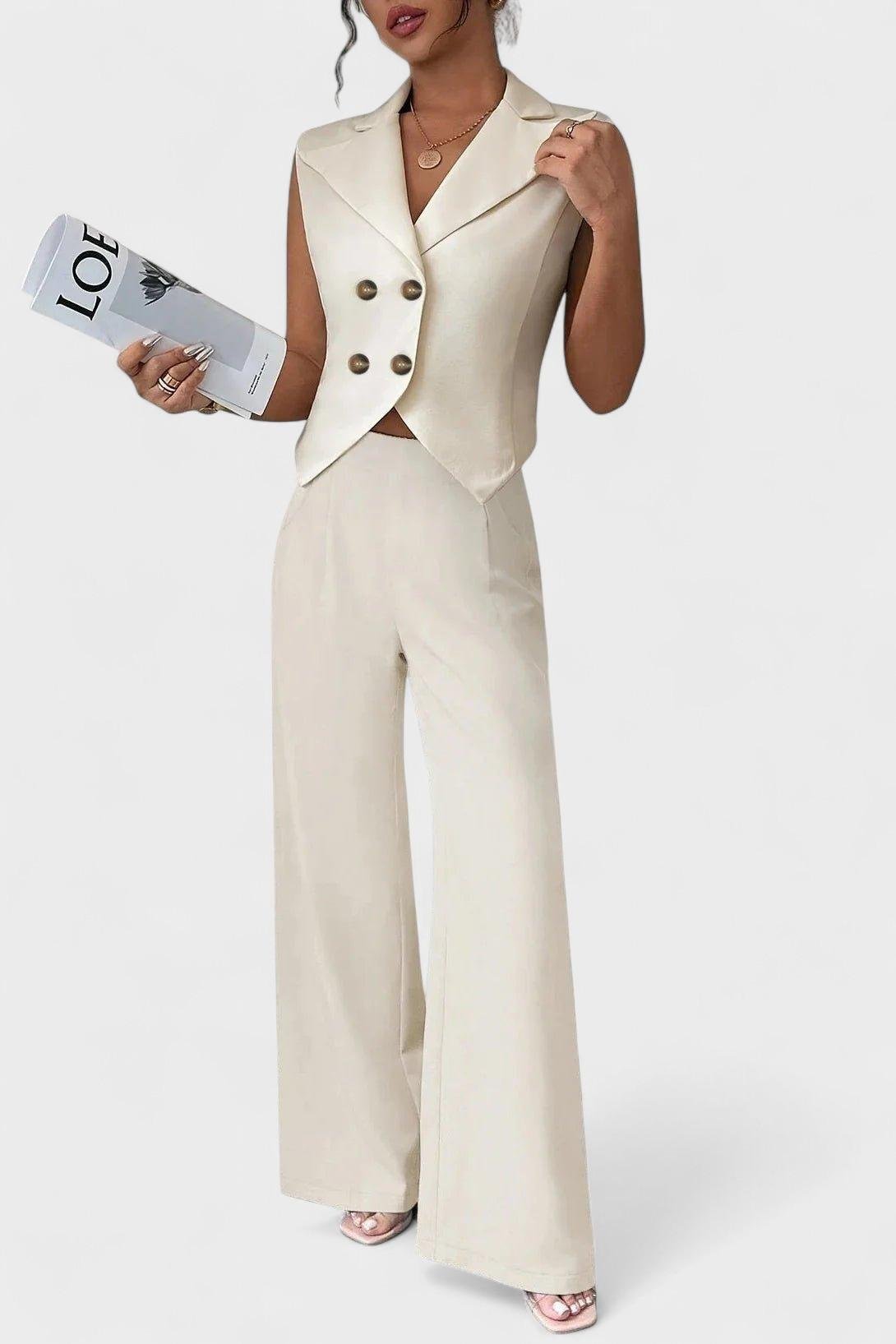 Mona | Set gilet beige — 1