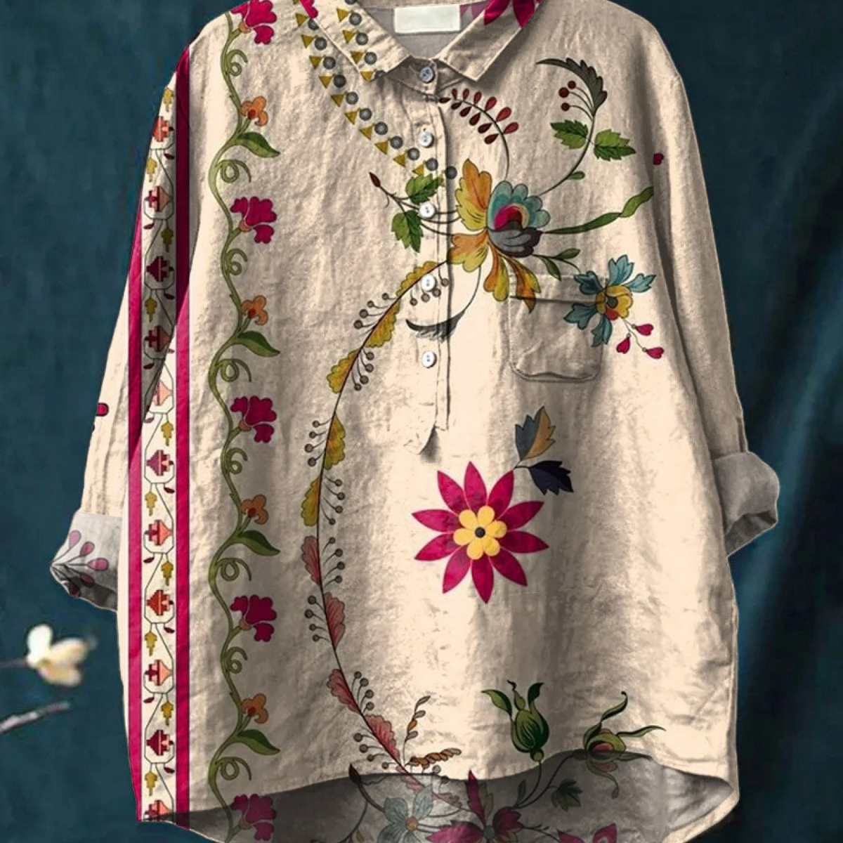 Ursula | Blusa casual con motivo floreale vintage — 1