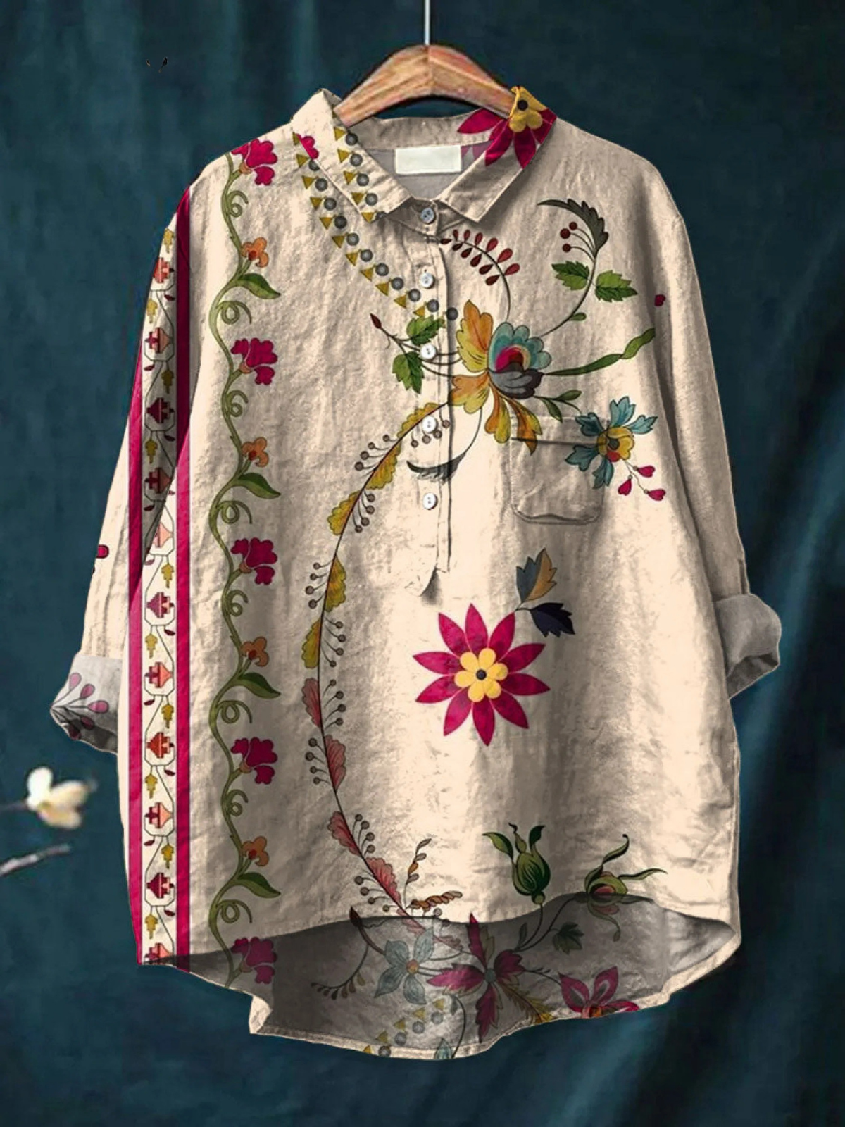 Ursula | Blusa casual con motivo floreale vintage — 1