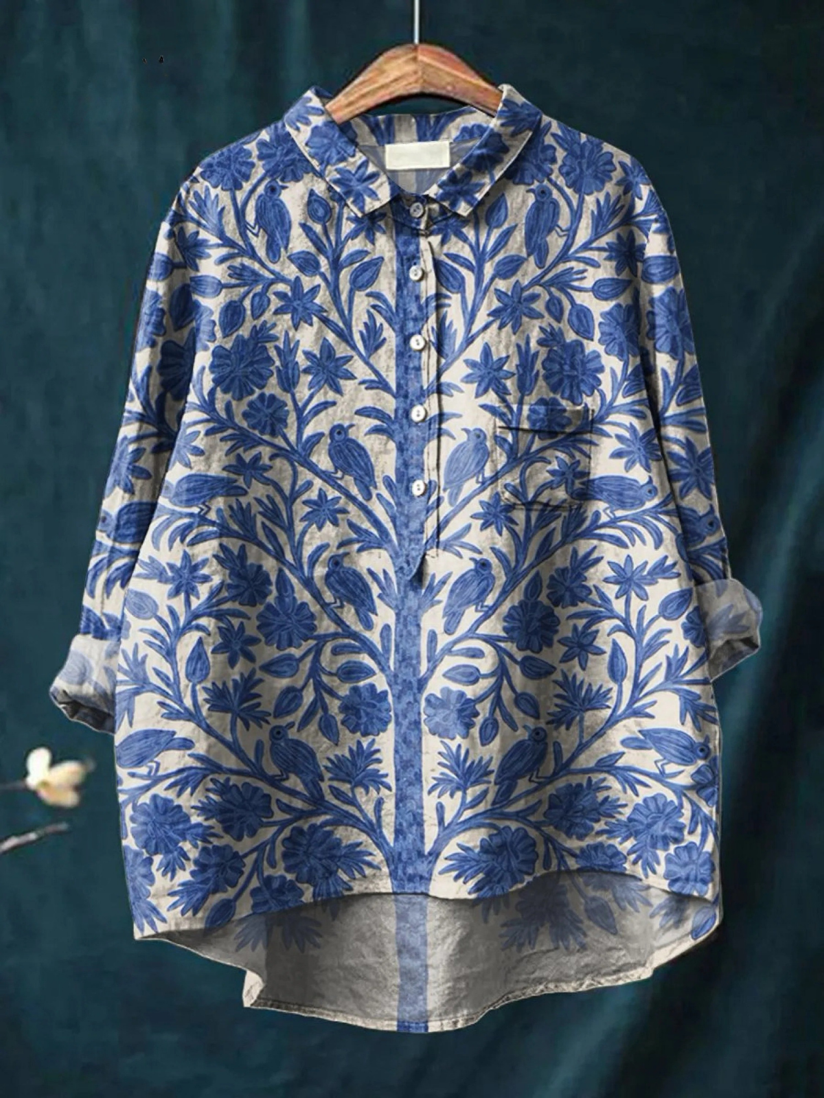 Madlen | Camicetta casual da donna in stile vintage con motivo floreale indiano — 1