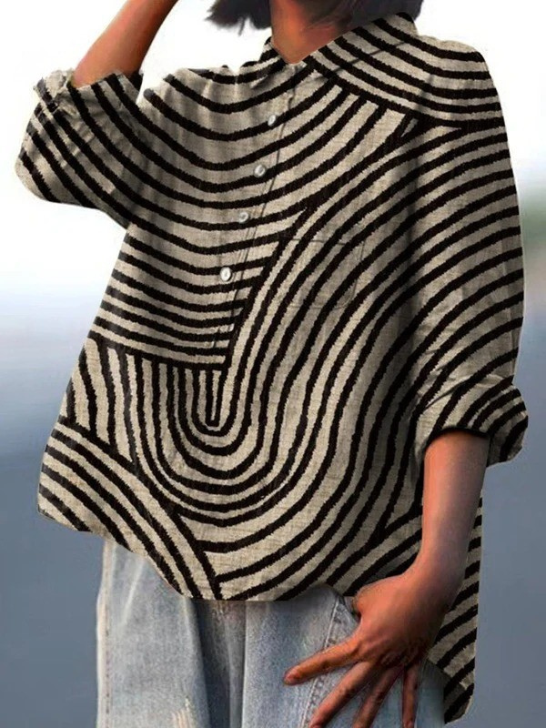 Lore | Blusa casual con stampa a linee circolari — 2