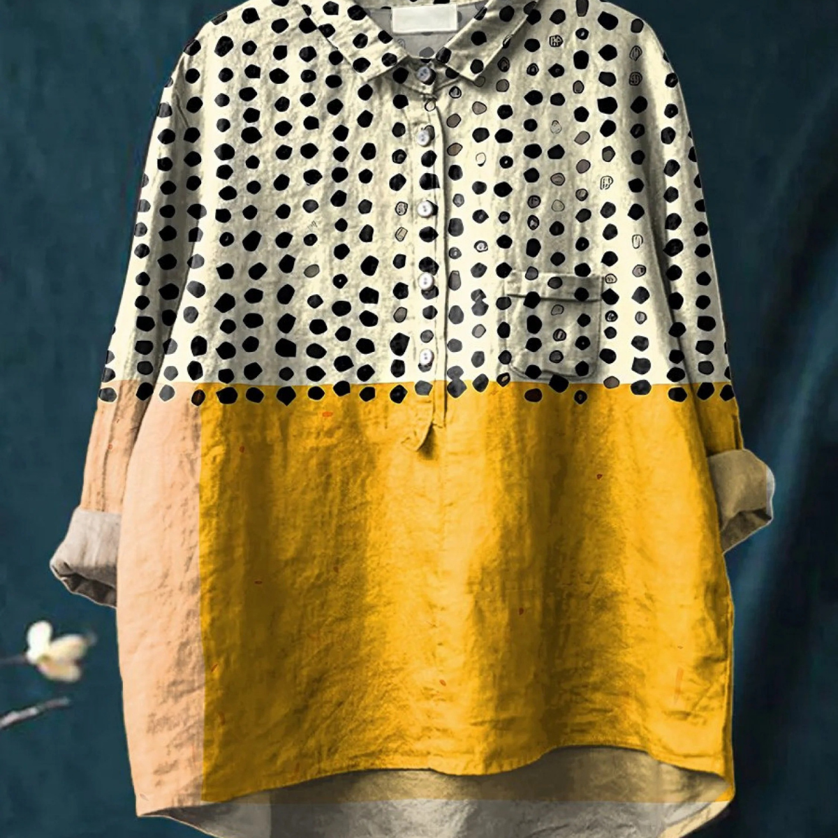 Amanda | Blusa casual da donna con stampa a pois — 1