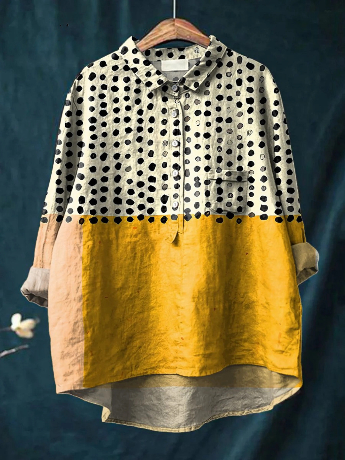 Amanda | Blusa casual da donna con stampa a pois — 1