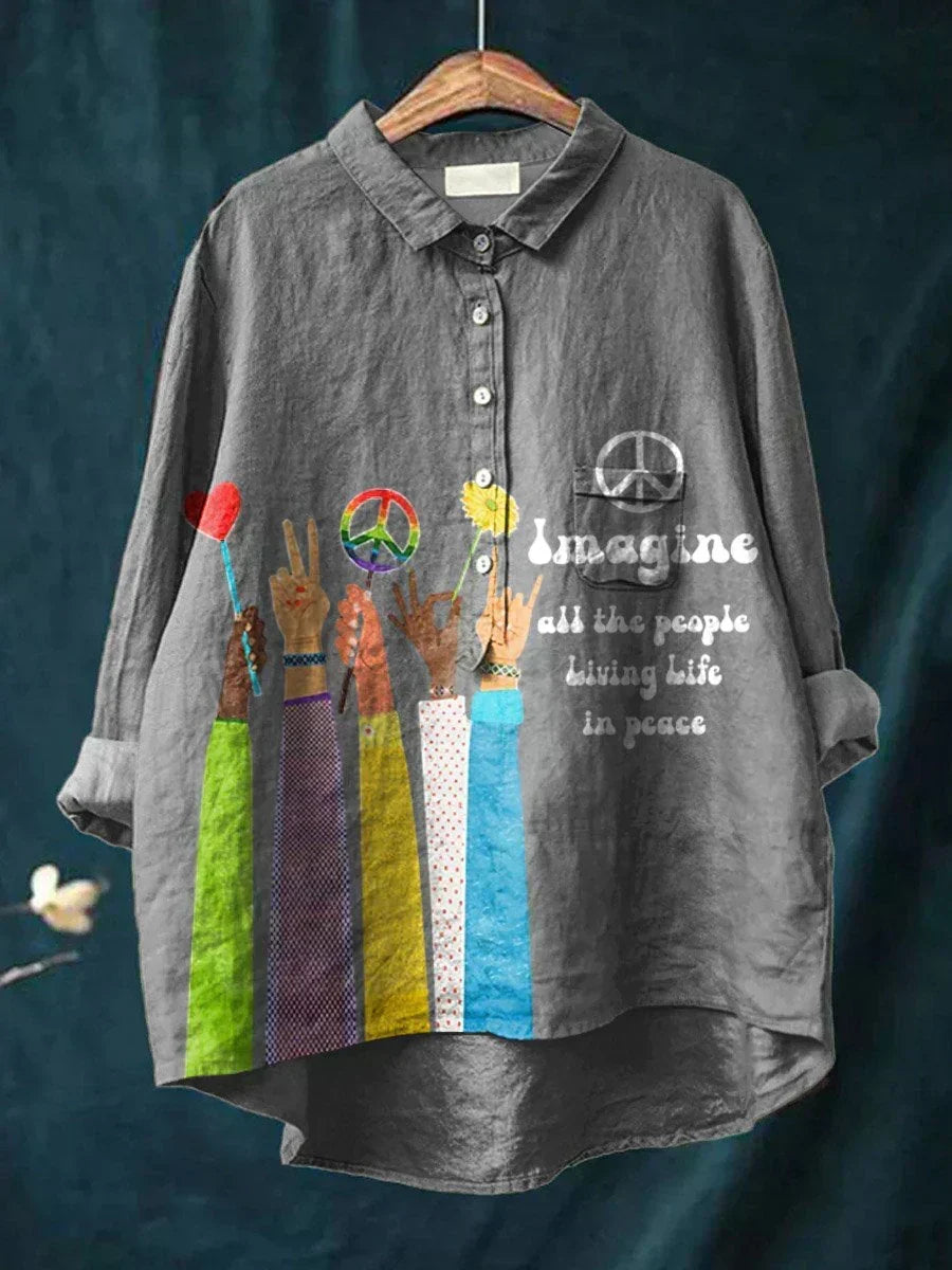 Simone | T-shirt da donna con stampa boho peace — 1