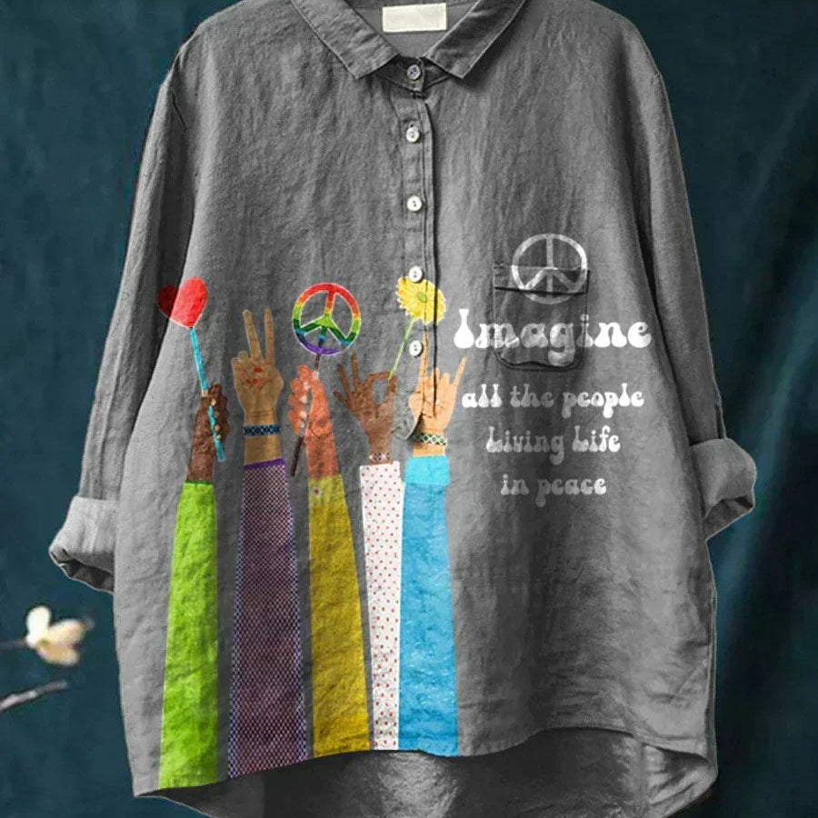 Simone | T-shirt da donna con stampa boho peace — 1