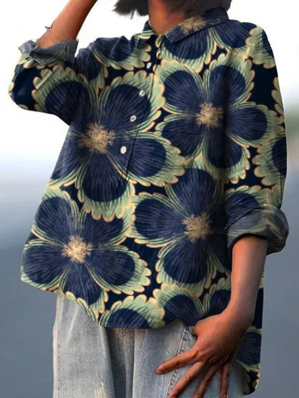 Cäcilia | Camicetta casual da donna in stile vintage floreale — 2