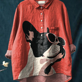 Dagmar | T-shirt casual con motivo decorativo di Bulldog francese — 1