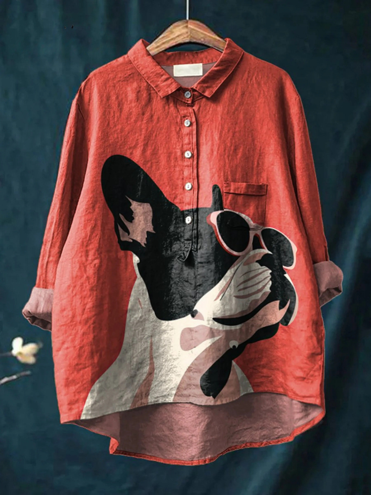 Dagmar | T-shirt casual con motivo decorativo di Bulldog francese — 1
