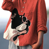 Dagmar | T-shirt casual con motivo decorativo di Bulldog francese — 2