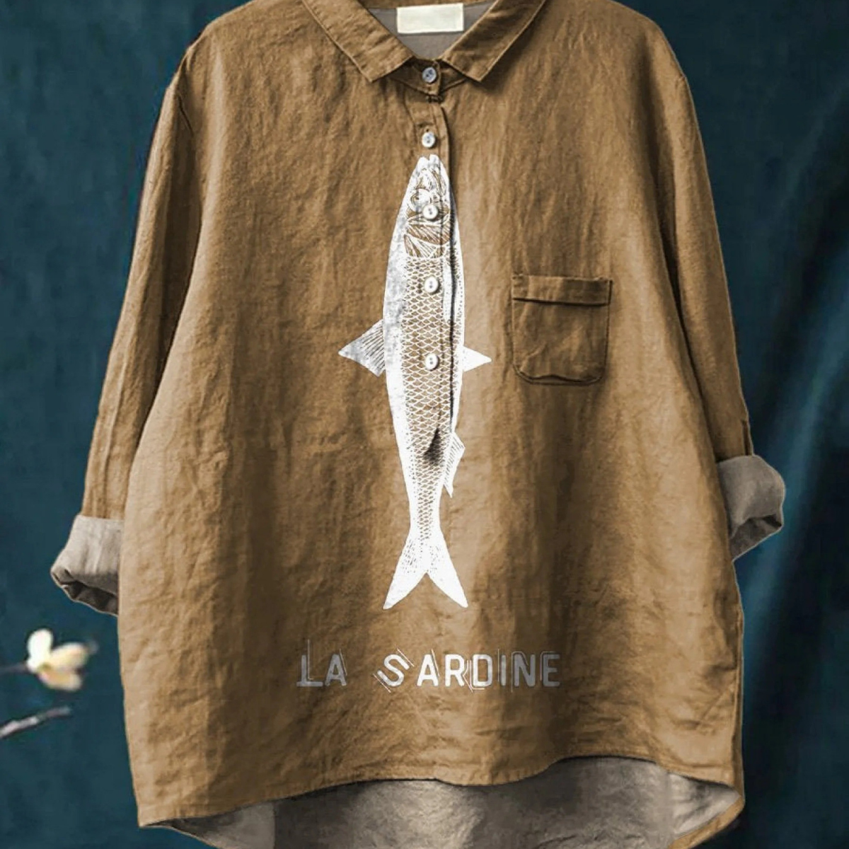 Edeltraud | T-shirt casual con stampa sardine — 2