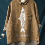 Edeltraud | T-shirt casual con stampa sardine — 2