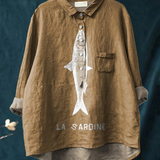 Edeltraud | T-shirt casual con stampa sardine — 2