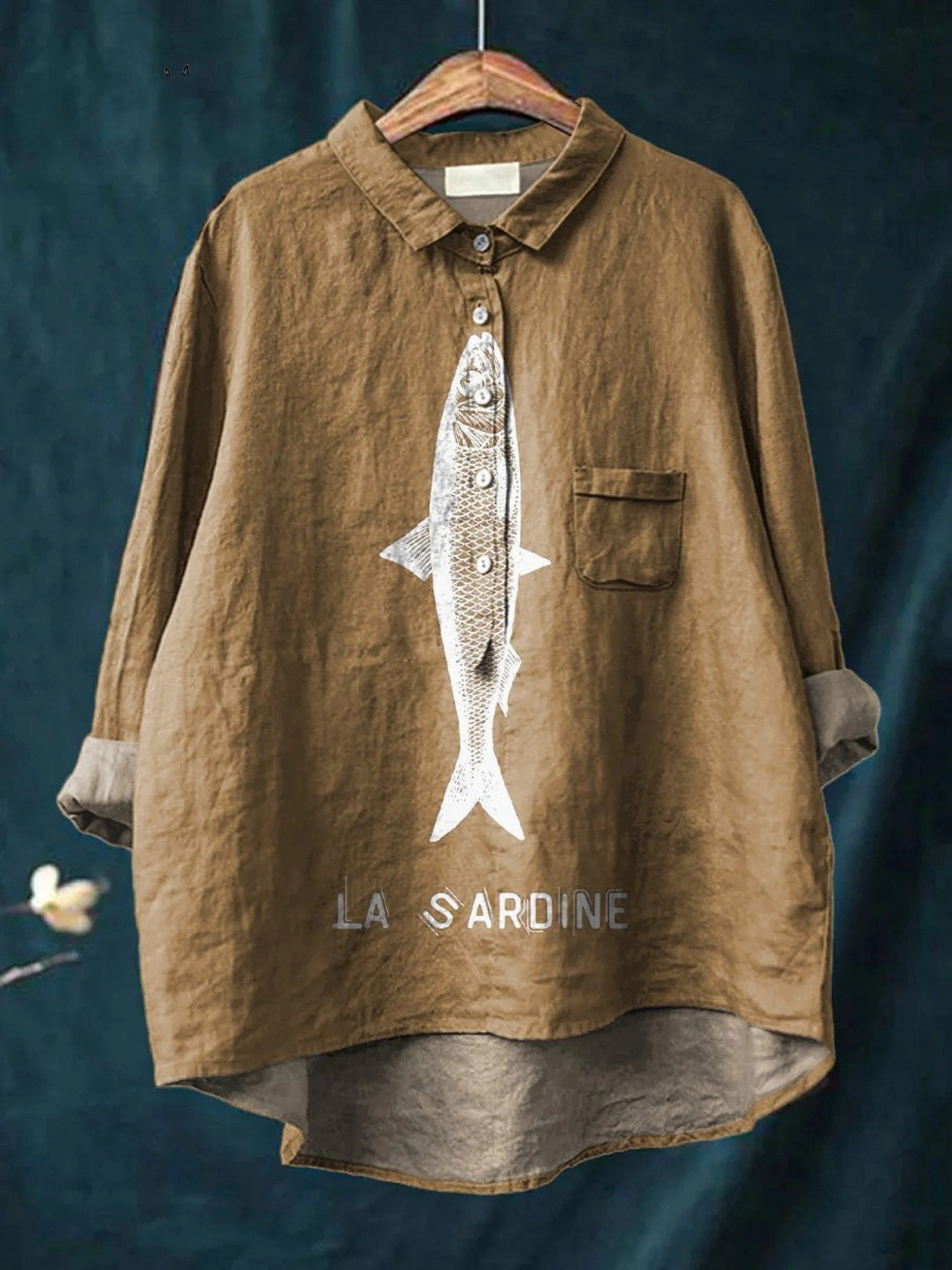 Edeltraud | T-shirt casual con stampa sardine — 2