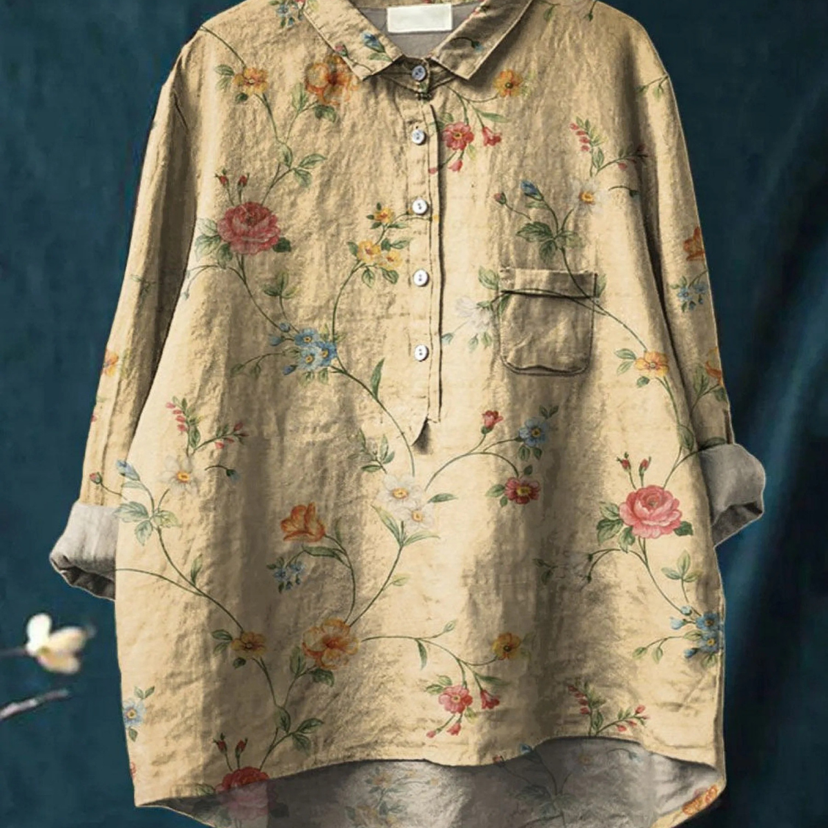 Vera | T-shirt floreale casual da donna in stile vintage — 1