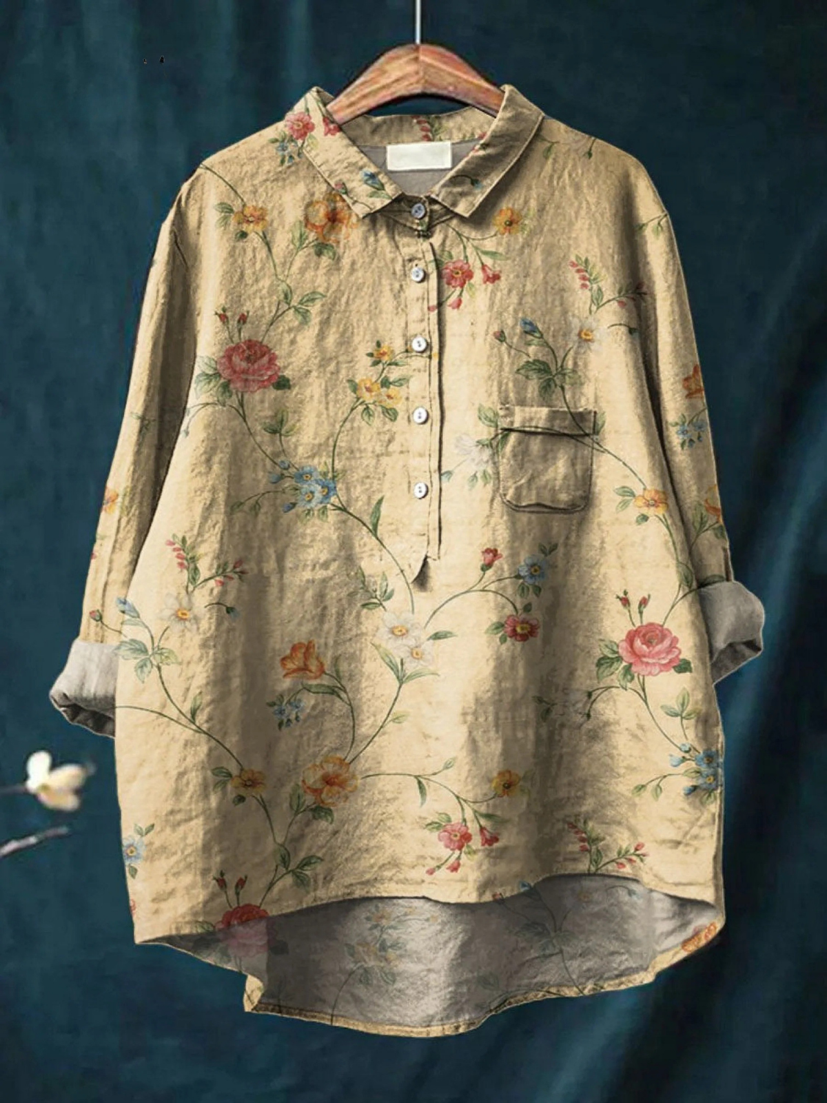 Vera | T-shirt floreale casual da donna in stile vintage — 1
