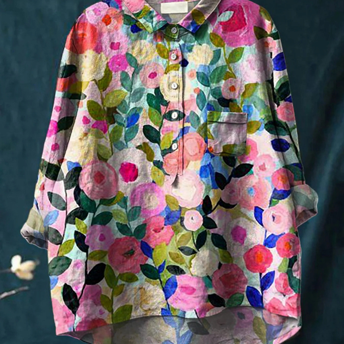Christina | Camicetta casual da donna con un colorato motivo floreale primaverile — 1