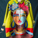 Elena | T-shirt casual con ritratto di Frida stampato ad olio — 1