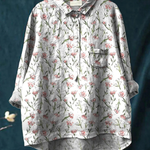 Ilse | Blusa casual da donna con motivo floreale primaverile rosa — 1