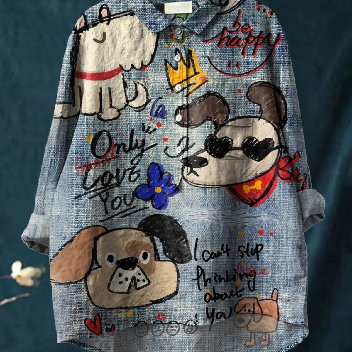 Lina | T-shirt casual con simpatico cane art — 1