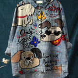 Lina | T-shirt casual con simpatico cane art — 1