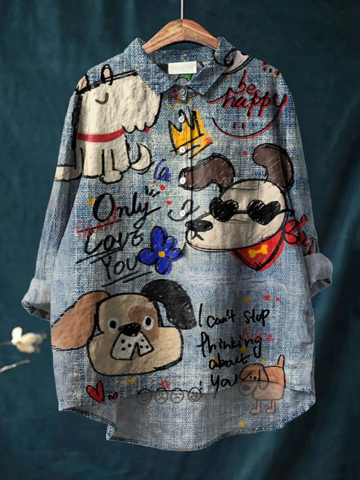 Lina | T-shirt casual con simpatico cane art — 1