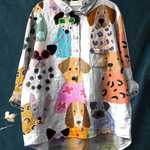 Lisa | Camicetta casual con cane cartone animato colorato — 1