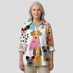 Lisa | Camicetta casual con cane cartone animato colorato — 2
