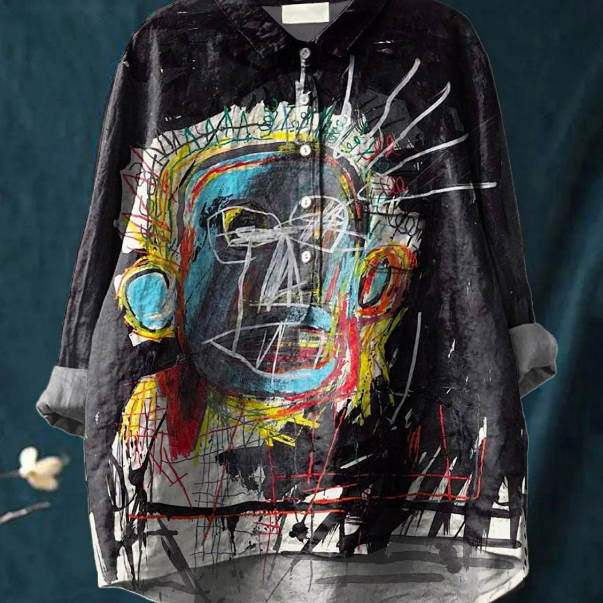 Ramona | T-shirt casual con stampa artistica vintage astratta — 1